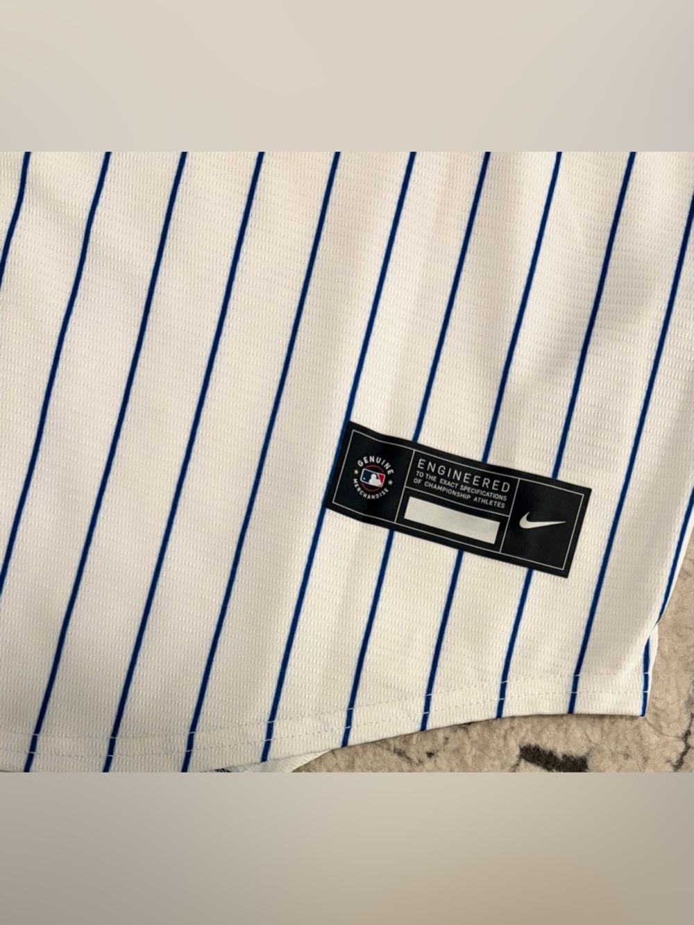 Nike Authentic Chicago Cubs MLB Baseball Pinstripe with Patch Jersey Men’s Sz XL - Picture 4 of 7